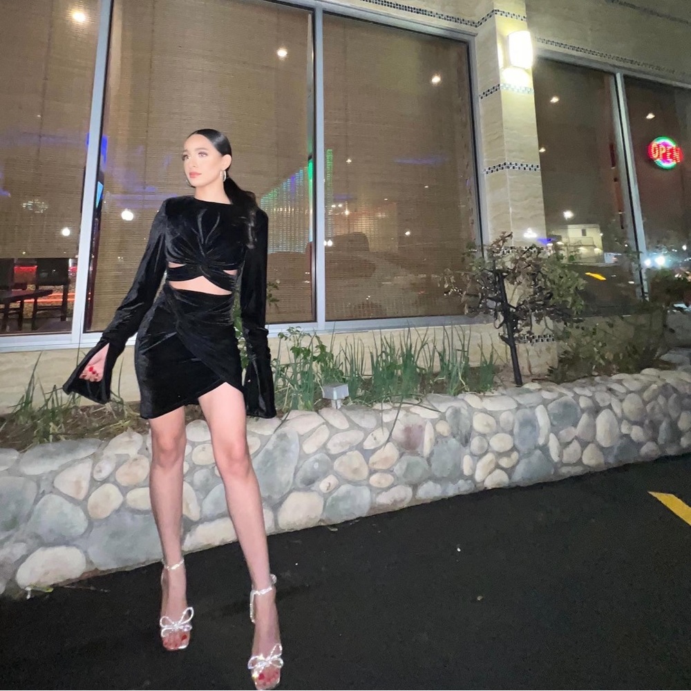 Black velvet dress